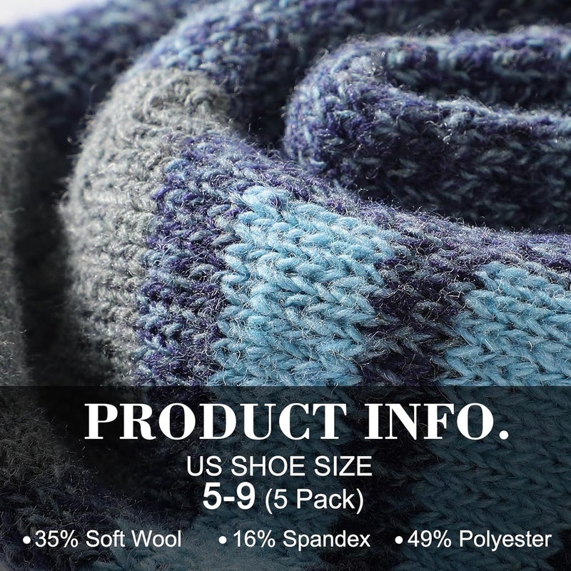 Pleneal Wool Socks for Women - Womens Winter Warm Wool Sock Men Cozy Knit Boots Socks for Women - Image 3